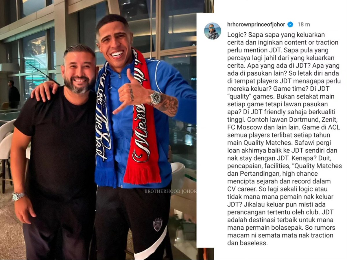 JDT ADALAH DESTINASI TERBAIK UNTUK MANA-MANA PEMAIN BOLA SEPAK, RUMOR (BERGSON DIPINJAM KE KEDAH) MACAM INI SEMATA-MATA NAK TRACTION ATAU BASELESS - TMJ 🫰😎🫰