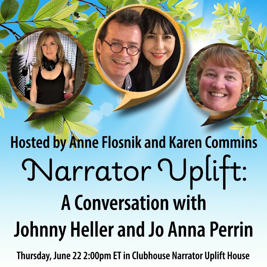 Join me and fabulous Co-Host @KarenCommins as we chat with the amazing @johnnyheller  and @bluejapes about all things #audiobooks in the Narrator Uplift House on @Clubhouse this Thursday at 2pm ET, 11am PT, and 7pm BST.
#JIAM #loveaudiobooks 
clubhouse.com/invite/5LurdjSk🎧🎤🎭📚🌟