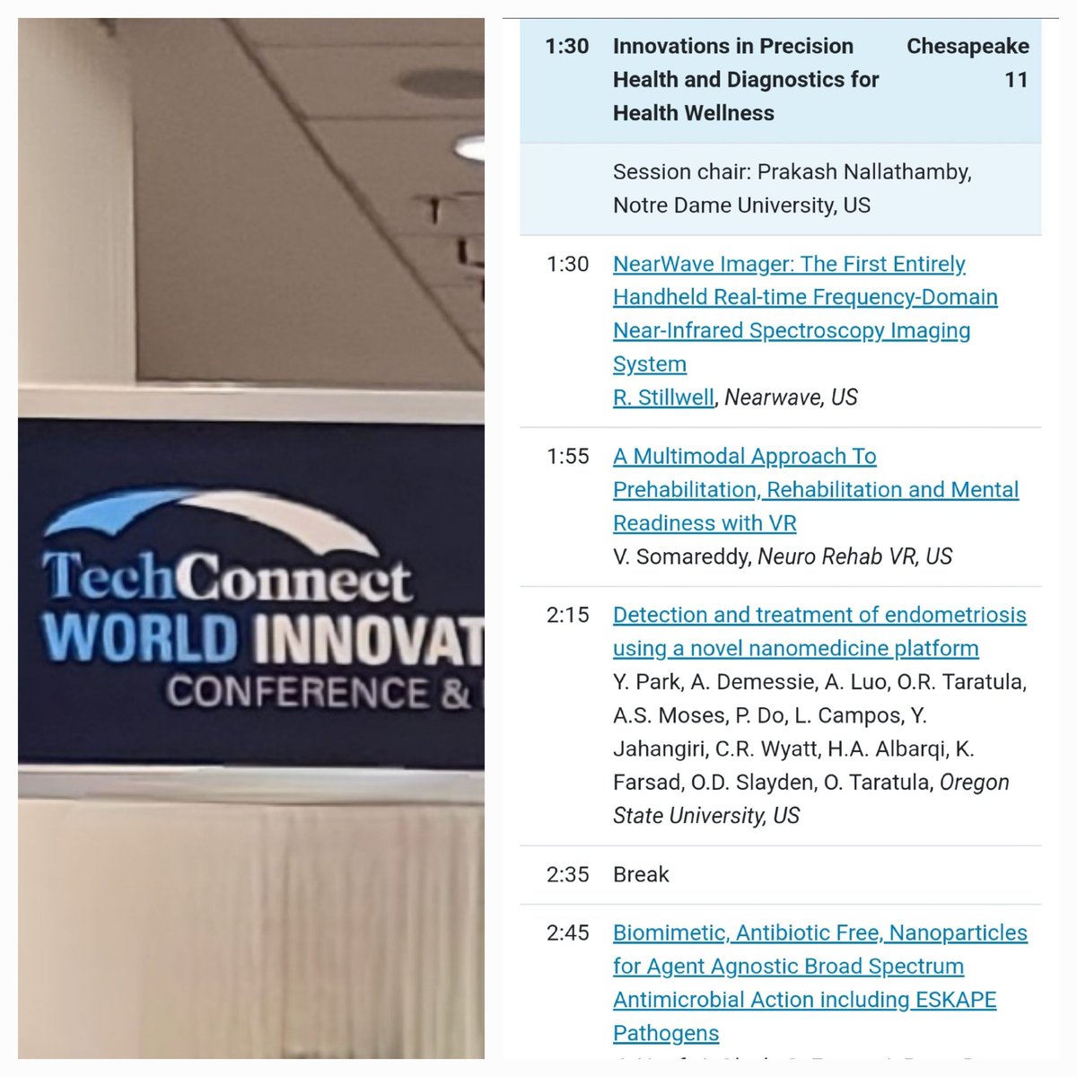 Excited to chair this session on #precisionhealth at #techconnect2023 and having Roy Stillwell co-founder of #NotreDame  #startup Nearwave be the keynote speaker about their revolutionary non-invasive diagnostic instrument. Stop by. @ND_IPH @UNDResearch