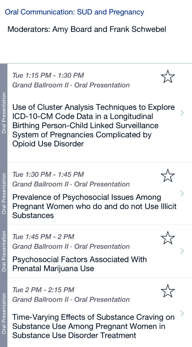 Check out our oral presentations on SUD and pregnancy this afternoon at #cpdd23