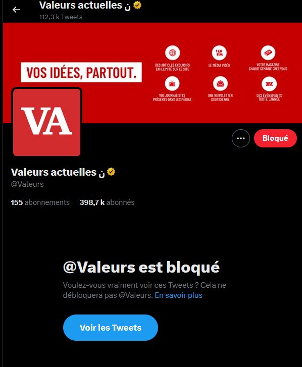 #Valeursactuelles en soutien à @GeoffroyLejeune et @ChdOrnellas je me désabonne et je bloque les réseaux de valeurs Actuelles