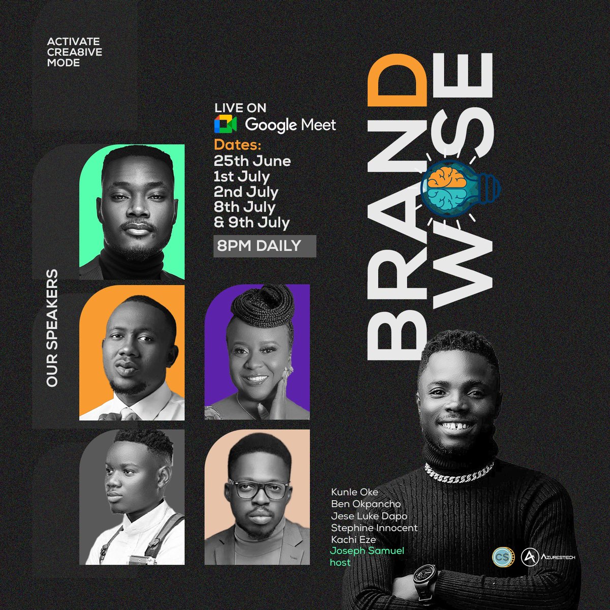 azurestech's tweet image. We are partnering and sponsoring a creative design event called Brand Wise, happening this weekend. As one of the major sponsors, we have a free slot, and if you are interested indicate so that we can add you to our slot. #azurestech #brandwise