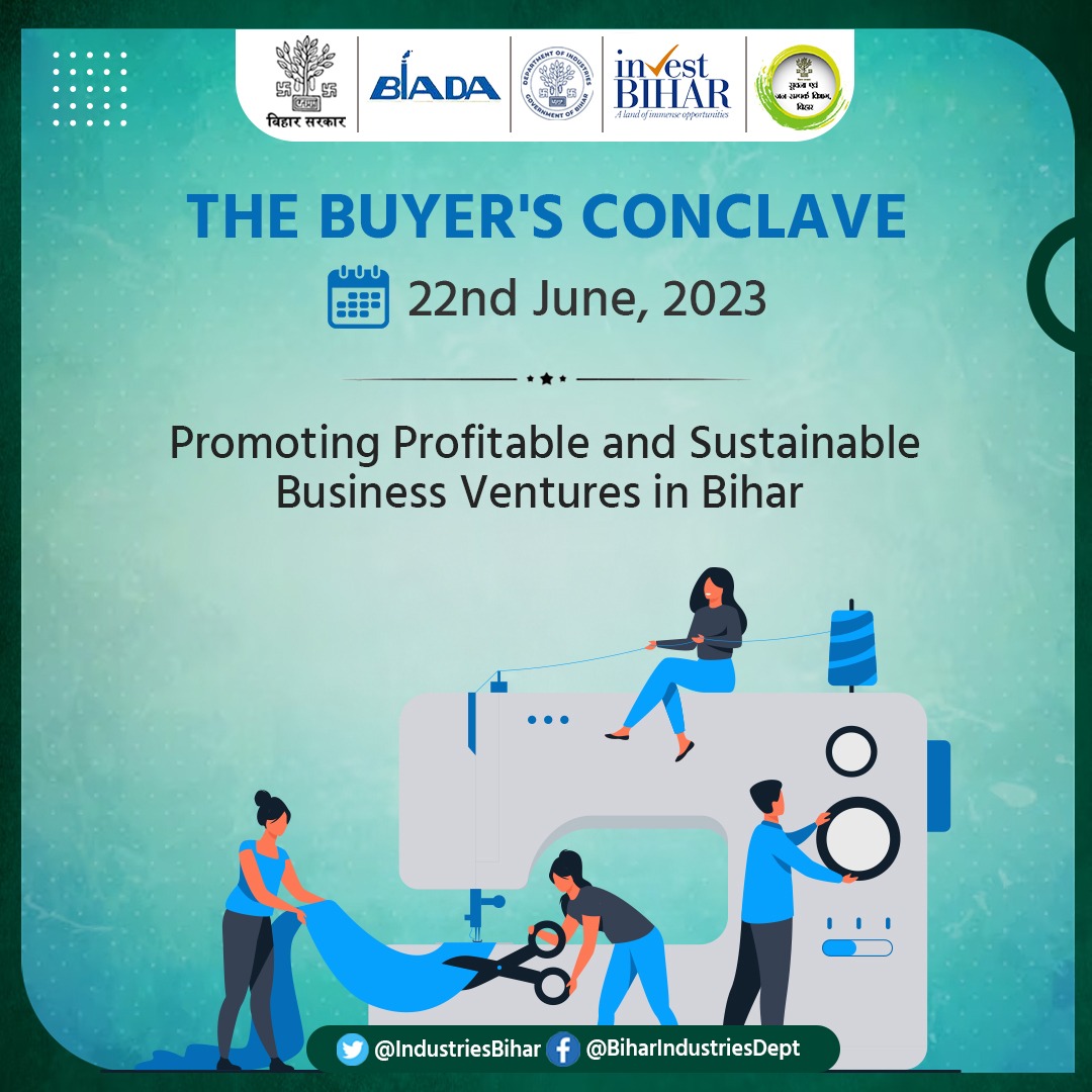 The Buyer's Conclave to promote Profitable and sustainable business ventures in Bihar.
#IndustriesBihar
#Bihar
#BIHARHAITAIYAR
@samirmahaseth_ 
@SandeepPoundrik