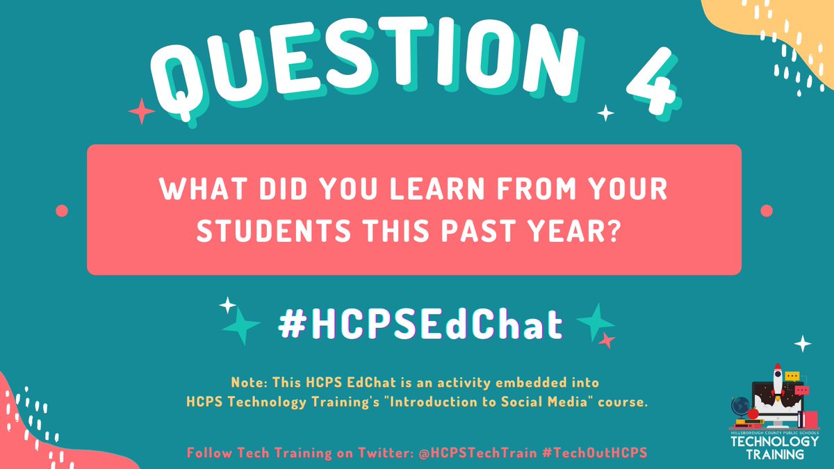 HCPSTechTrain's tweet photo. Q4: What did you learn from your students this past year? #HCPSEdChat https://t.co/AiEiyLbAJI