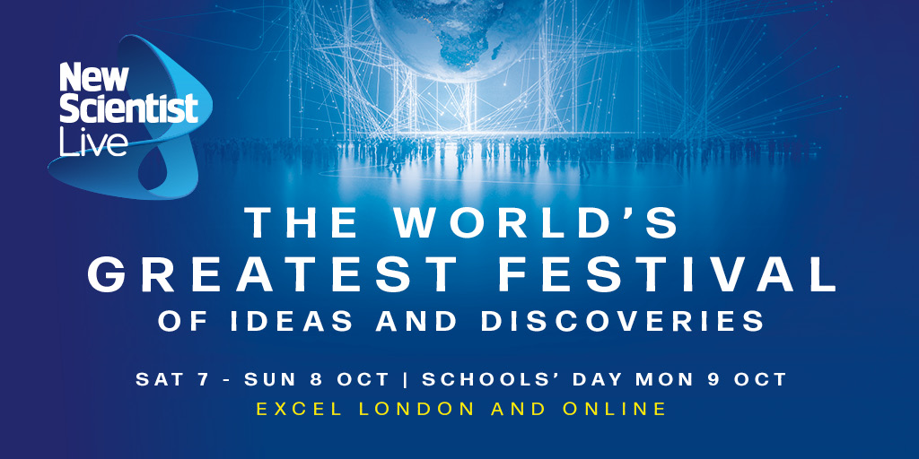 New Scientist Live is back with a brand-new programme of talks and more incredible exhibits on our show floor. On our four main stages we’ve got all the wonders of science covered. If you're curious, there’s a talk for you at New Scientist Live bit.ly/3XiDjtc #nsl2023