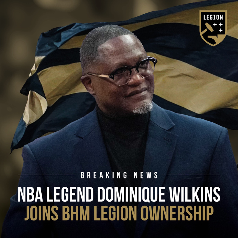 bhmlegion's tweet photo. Legion FC announced today a new investor has joined the ownership group, NBA Hall-of-Famer Dominique Wilkins.

Wilkins brings his passion for investing in communities through sports as a new owner of Birmingham’s longest-standing professional team.

#HammerDown