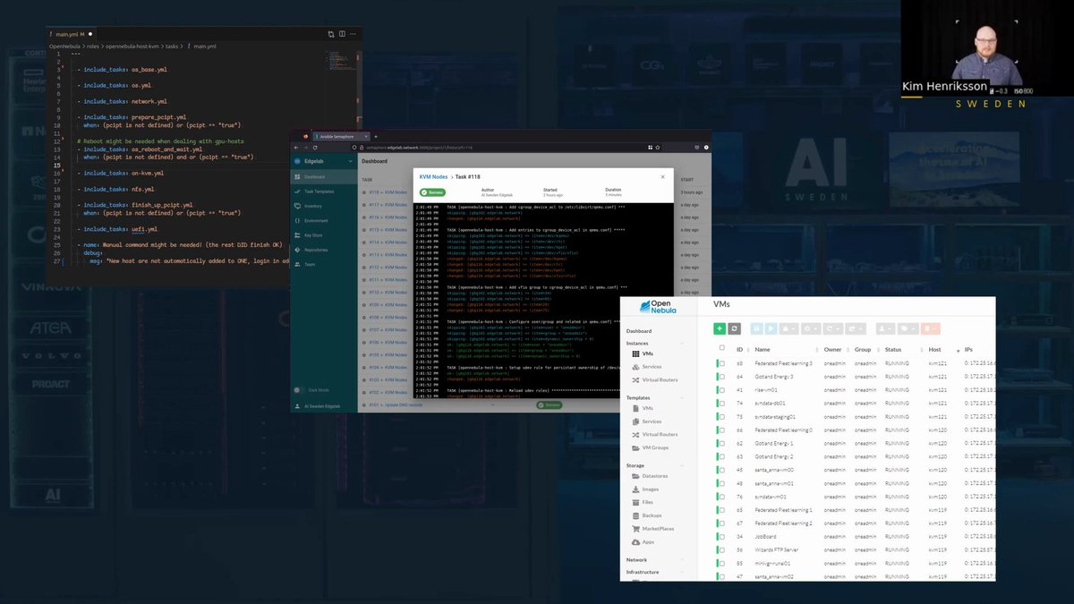 Join us now at #OpenNebulaCon2023 to learn from Kim Henriksson about how <a href="/AISweden/">AI Sweden</a> 🇸🇪 is leveraging @Ansible in their on-prem @OpenNebula #Cloud to optimize #AI workloads by harnessing the full potential of #GPU resources! ➡️ app.swapcard.com/event/opennebu… 🚀 #opensource #cloudcomputing