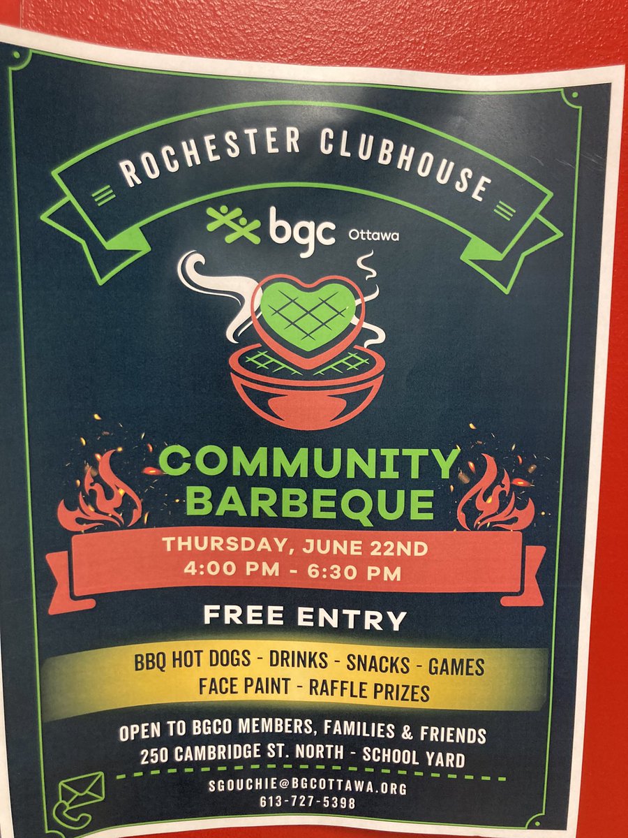 Attention Cambridge Community, the <a href="/bgcottawa/">BGC Ottawa</a> Rochester Heights program which runs out of Cambridge, will be hosting a BBQ! Check it out on Thursday, June 22nd 4-6:30pm. <a href="/OCDSB/">OCDSB</a>