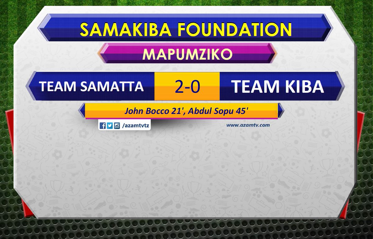 azamtvtz's tweet photo. MAPUMZIKO | #Nifuate
HT: Team Samatta 2-0 Team Kiba
LIVE #AzamSports1HD
#Nifuate2023 #NifuateDay #SamakibaFoundation #SAMAKIBA #TeamSamatta #TeamKiba #UpendoWaZambarau #SamattaFriends #AlikibaFriends #UpendoWaZambarau https://t.co/16S7PXt0HL
