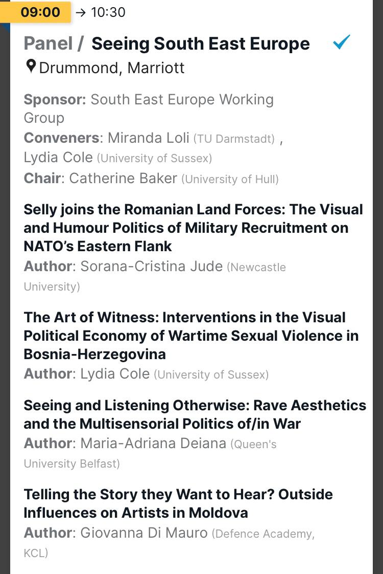 BISA SE Europe (@bisa_see_wg) on Twitter photo On Wednesday, 21/6, we start with:
Day 1: 09:00 Panel / 'Seeing South East Europe' (Drummond, Marriott)
With: <a href="/MirandaLoli1/">Miranda Loli</a> <a href="/LydiaCCole/">Lydia Cole</a> <a href="/richmondbridge/">Catherine Baker</a> <a href="/SoranaJude/">Sorana-Cristina Jude</a> <a href="/DrDeiana/">Dr Maria Deiana</a> @dimaurogiovanna On Wednesday, 21/6, we start with:
Day 1: 09:00 Panel / 'Seeing South East Europe' (Drummond, Marriott)
With: <a href="/MirandaLoli1/">Miranda Loli</a> <a href="/LydiaCCole/">Lydia Cole</a> <a href="/richmondbridge/">Catherine Baker</a> <a href="/SoranaJude/">Sorana-Cristina Jude</a> <a href="/DrDeiana/">Dr Maria Deiana</a> @dimaurogiovanna