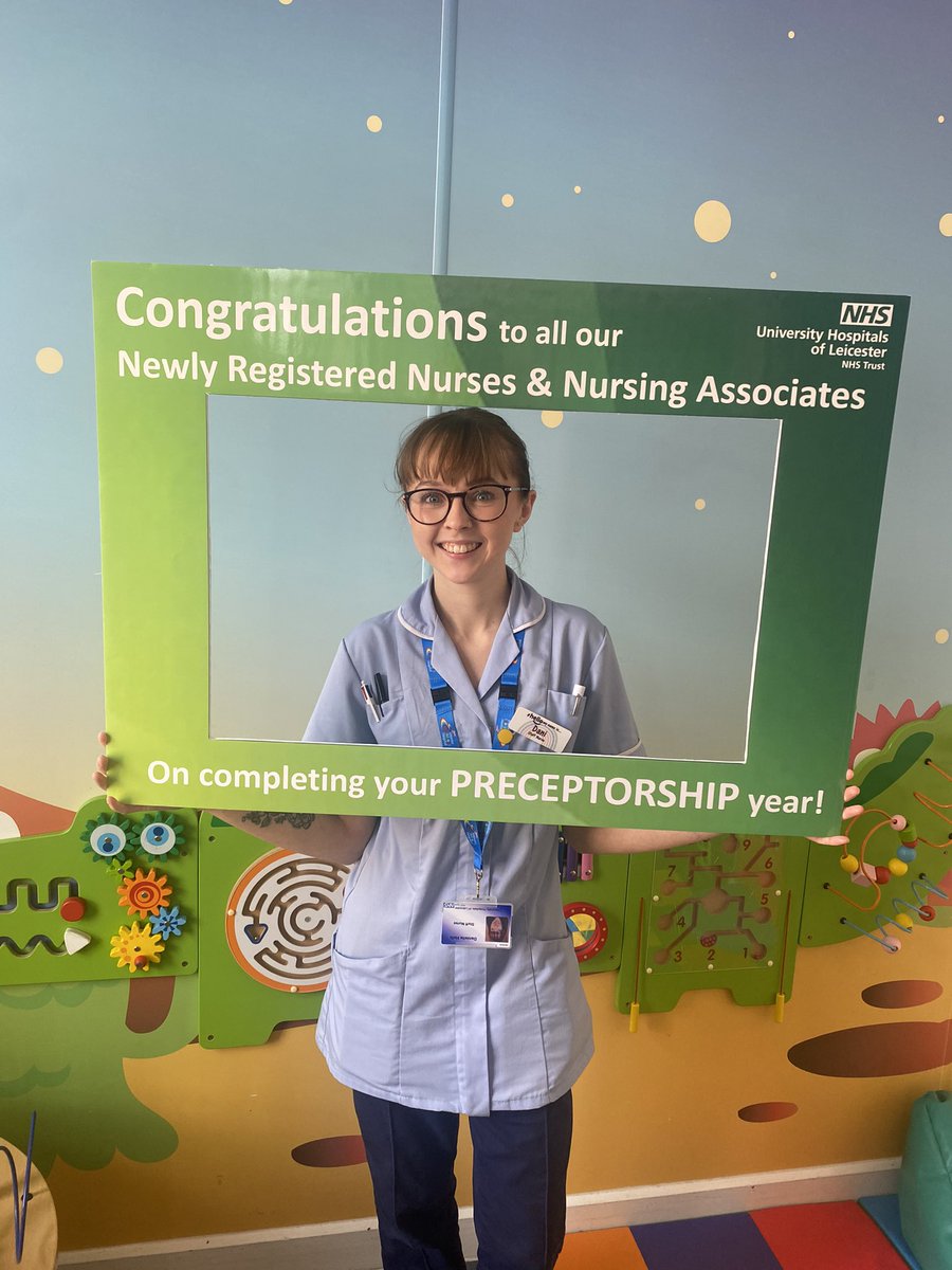 We are so proud of Dani who has completed Preceptorship working on @11_lri Dani has excelled in her role as a Registered Children’s Nurse and we can’t wait to see where her career takes her! 🌈🚀🧸 @LeicChildHosp @Leic_hospital #uhlpreceptorship #celebratingsuccess