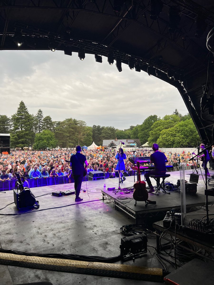 Thank you all who came to Thetford Forest. Our last @fcforestlive gig as special guest for @JackSavoretti 💙 + the beautiful voices of @thewanderhearts. I loved singing to you all as well as to the trees! 🌲💜🌈💃🏽⚡ Stylist: Frederica Lovell-Pank Dress: LEO LIN & Sal Morgan