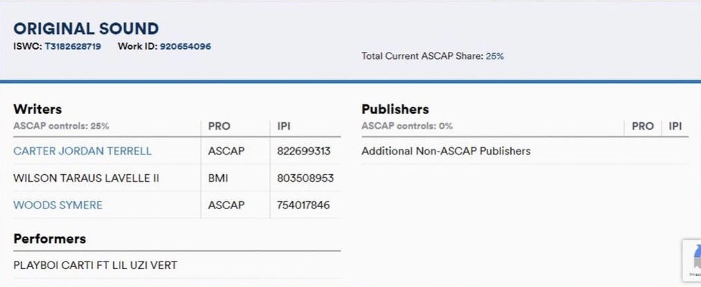 New Carti x Lil Uzi Collab Registered on ASCAP