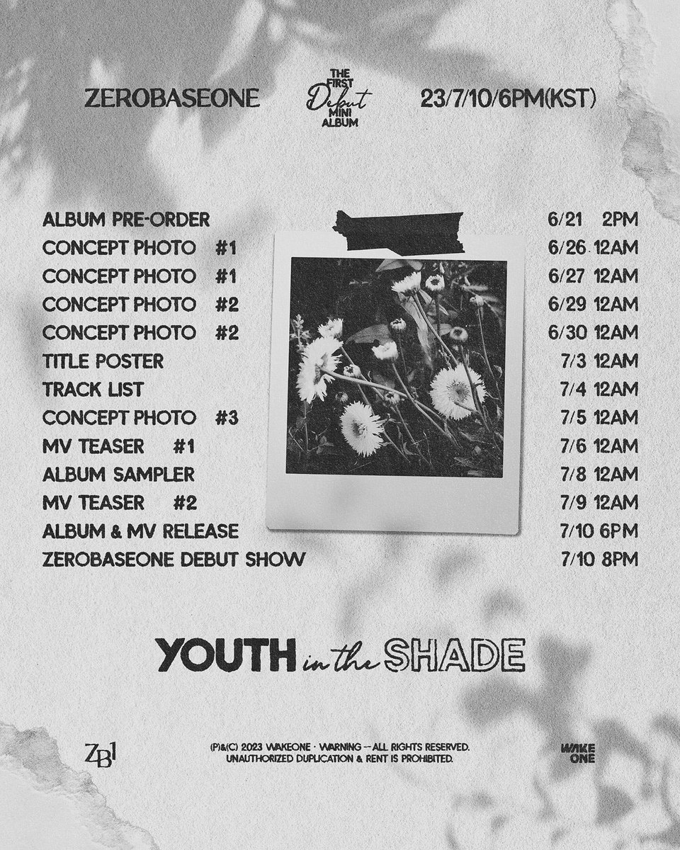 [HASHTAG PARTY]

ZB1 debut schedule has finally dropped! 

ALLINDANs and ZE_ROSEs, Are you excited? 💙🌹

Drop the tags below ⬇️

ZB1 PROMOTION SCHEDULE
#D19_YOUTHINTHESHADE 
#ZEROBASEONE 
#제로베이스원