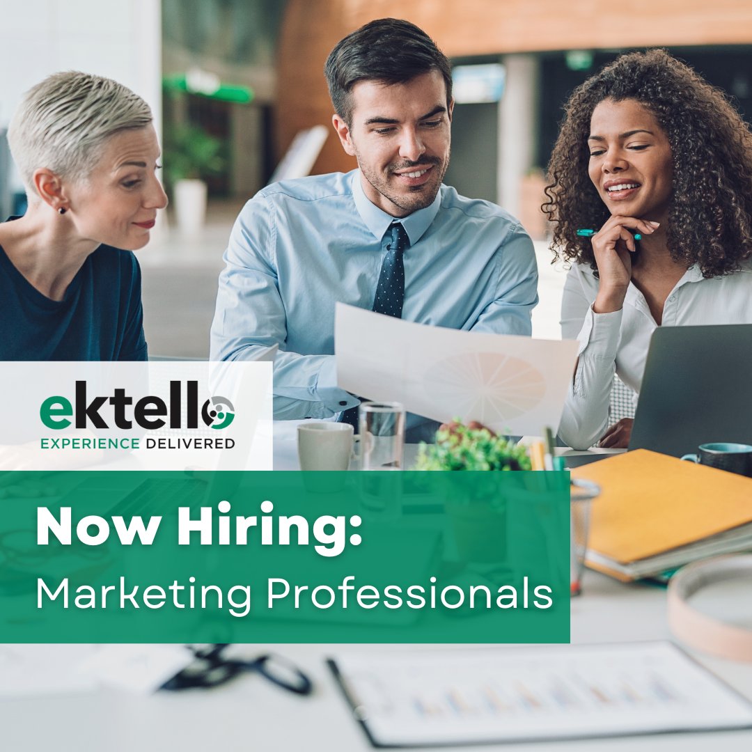 #ektello is actively hiring talented #marketing professionals to join our network.

Explore our career portal today and take the next step toward a fulfilling #career!
nsl.ink/awUx

#TechCareers #ITJobs #MarketingJobs #IT #SearchJobs #Hiring #CreativeJobs #HotJobs