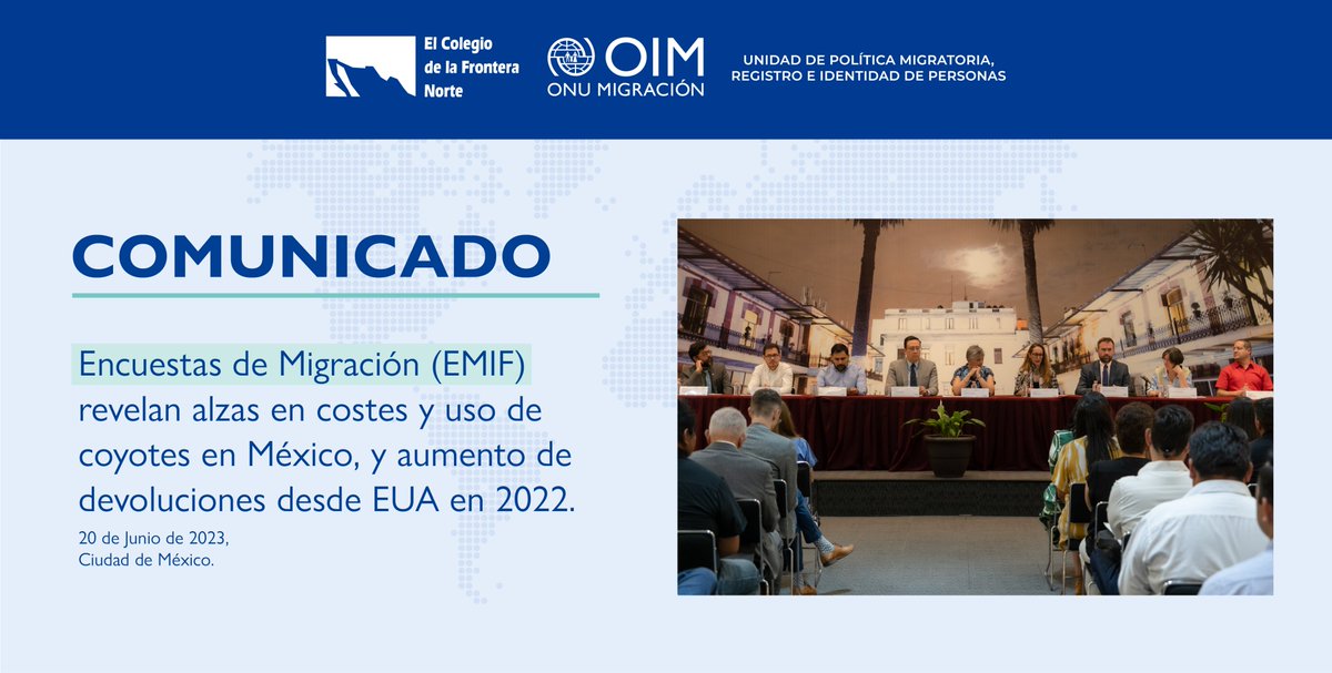 OIM_Mexico's tweet image. 📊 En el segundo semestre del 2022, las personas devueltas desde EUA a México dijeron que pagaron en promedio 6,937 USD a los coyotes. Las mujeres migrantes pagaron más que los varones.

Este y más hallazgos en el levantamiento del #EMIF 2022. Entérate: bit.ly/EMIF22