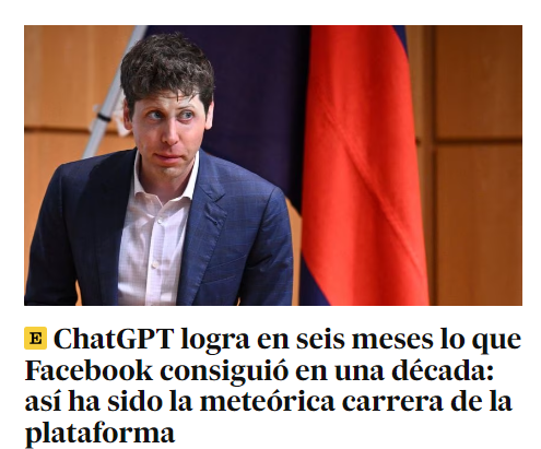 No hay duda de que hemos entrado en la "Era de la Inteligencia Artificial". En  6 meses ChatGPT tiene igual número de usuarios que Facebook en 10 años. Y pensar en las aplicaciones que van a tener los asistentes conversacionales tipo ChatGPT  "LLM - Large Language Models".