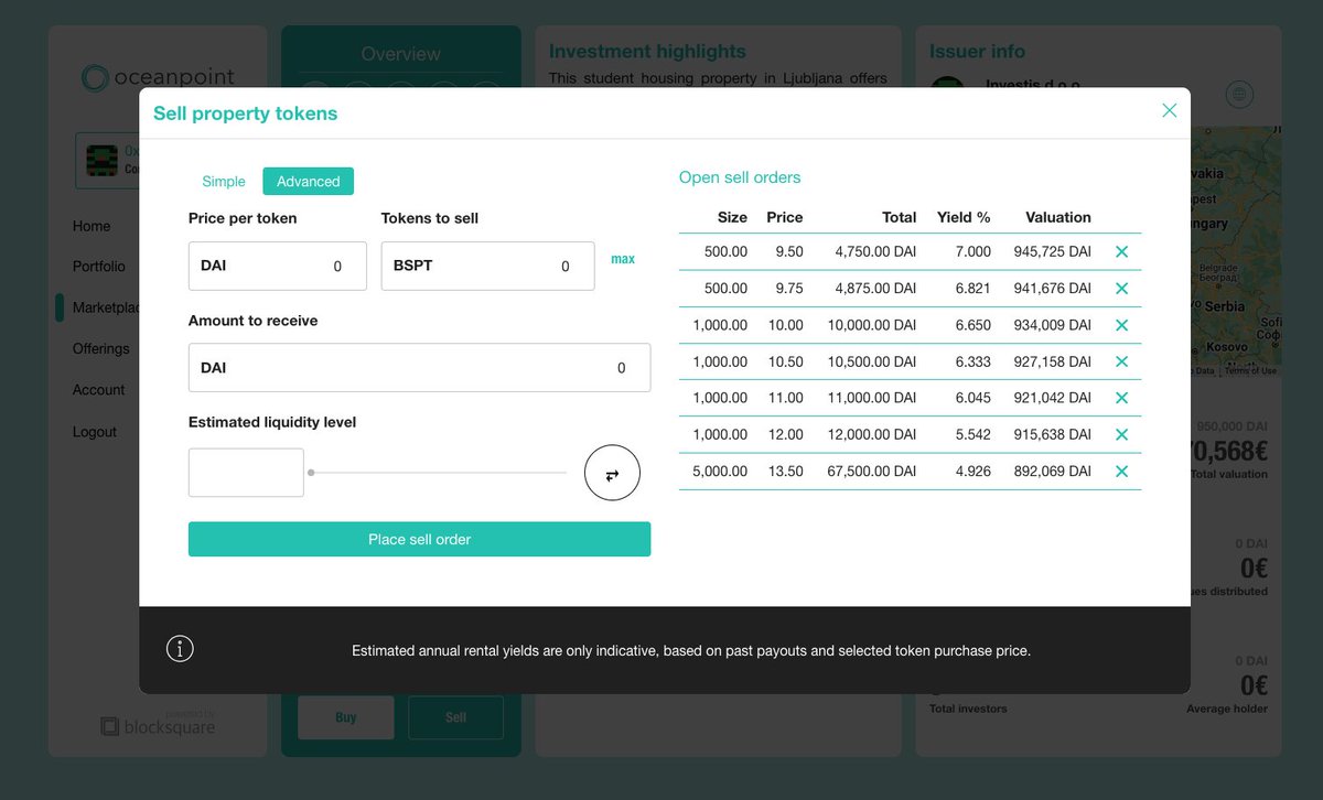 Hello BSPT-OCN-1 👋🏻

Don't worry, we're not talking in code, this is the token name for the second property available to trade in our secondary marketplace.

It's a multi-tenant student house in Ljubljana with ~7% APY and you can buy tokens NOW 👇🏻

marketplace.oceanpoint.fi

$BST