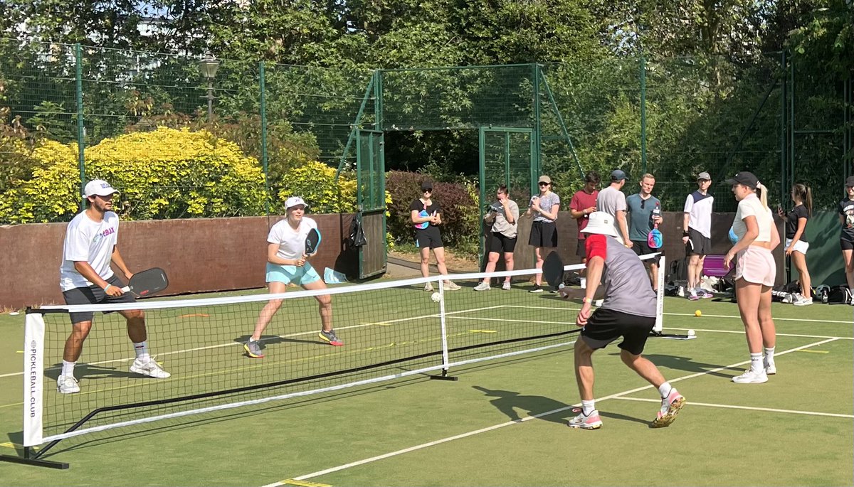 WimPickleball's tweet photo. Corporate Pickleball Highlights Huge thanks to coaches @louislavillepb @FranklinPickle2 @ThaddeaLock #ProXR FreddiePowell #Gearbox MollieKubrick for WP’s 1st Corporate successful Event #pickleball #coaching #exhibitionmatch #competitive #fun #prizes #tournament #london #wimbledon https://t.co/JR5UnpyRTe