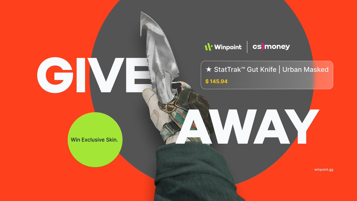 winpointgg's tweet image. Time for a off-season giveaway for everyone!

The rules to win a Gut Knife | Urban MASKED - MW ST (146$) are:

1. Follow @winpointgg
2. Retweet this post
3. Tag 2 friends in the comments

The winner will be extracted on 28th of June. Good luck everyone! 🍀