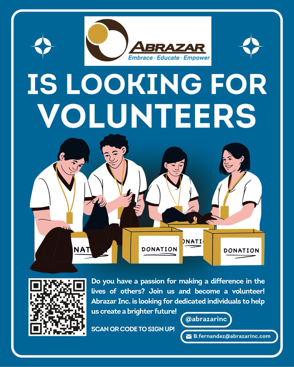 Want to make an impact in your community? Sign up today!

#Volunteer #Community #Outreach #Abrazar #OrangeCounty #NonProfit