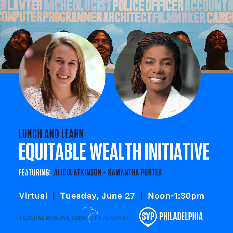 🗓️ In 1 WEEK! Join @SVPPhilly for a virtual presentation on the Equitable Wealth Initiative (EWI). The EWI is a partnership between the Fed and #PhillySJUnited to examine barriers that impact wealth inequality in Philly. RSVP TODAY >> bit.ly/3J2rUHS