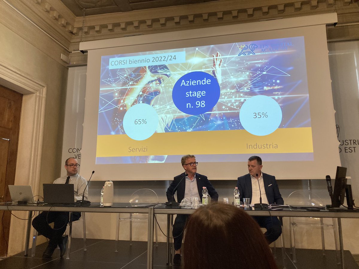 Oggi a Tv con i fondatori ITS DIGITALE. 120 studenti; 98% veneti, ma serve scambiare esperienze Alberto Zanatta