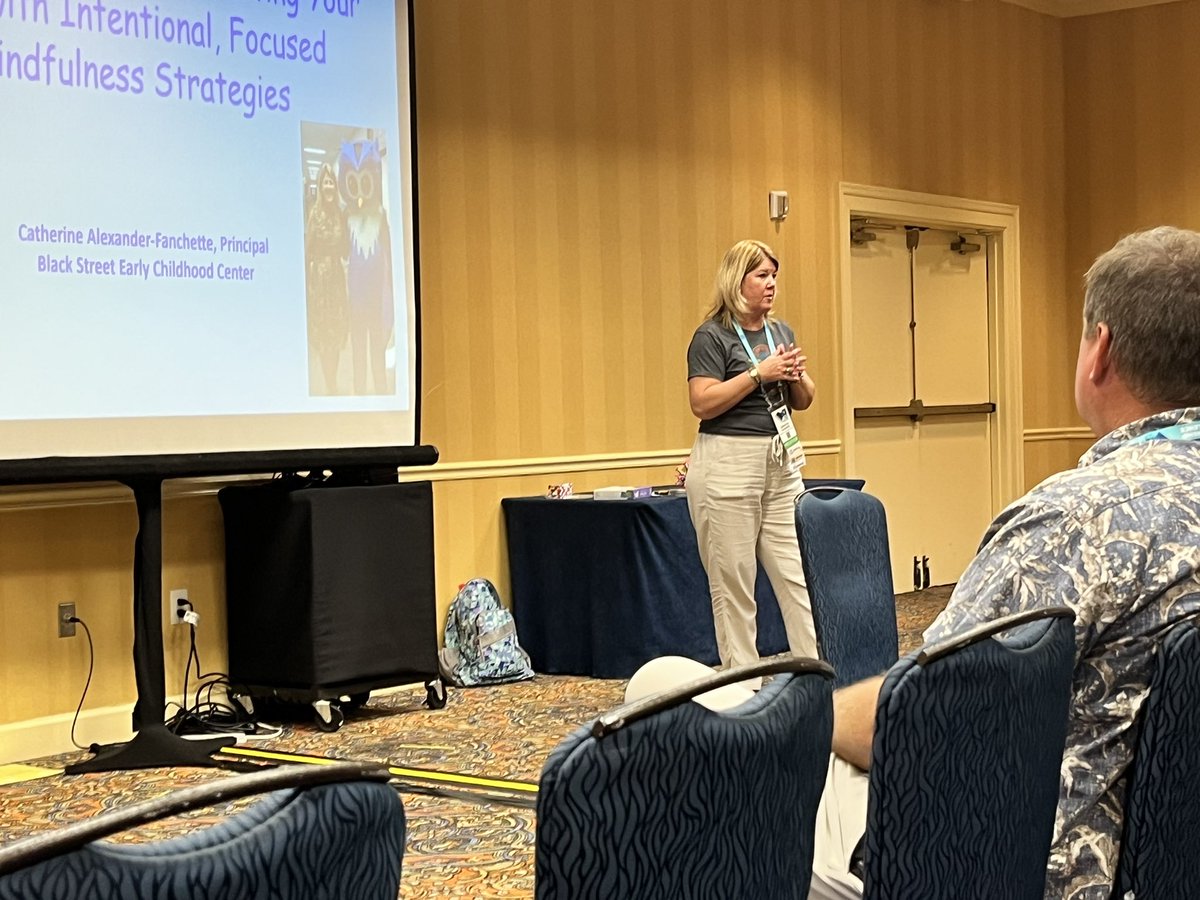 Principal Catherine Fanchette from Black Street Early Childhood Center is presenting a session called:“Mindfulness Matters: Starting Your Day With Intentional, Focused Mindfulness Strategies”.  😎#SCASAi3