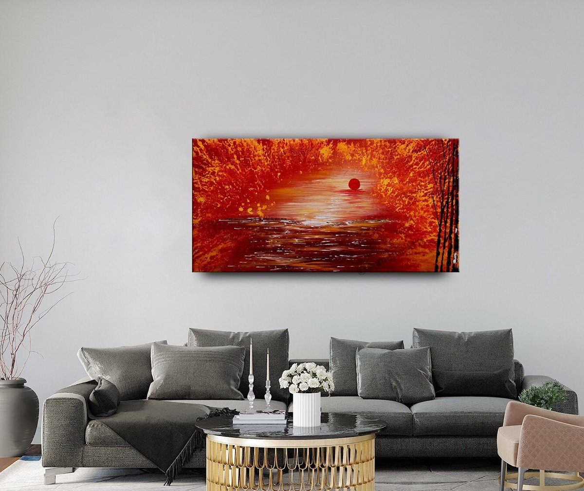 The latest addition to my #etsy shop: Original Red Sunsets Landscape Luxury Wall Art, by Nandita Albright etsy.me/3XiBr3r #officewallart #stretchedcanvasart #abstractwallart #landscapewallart #livingroomdecor #farmhousewallart #framedwallart #abovethebedart.