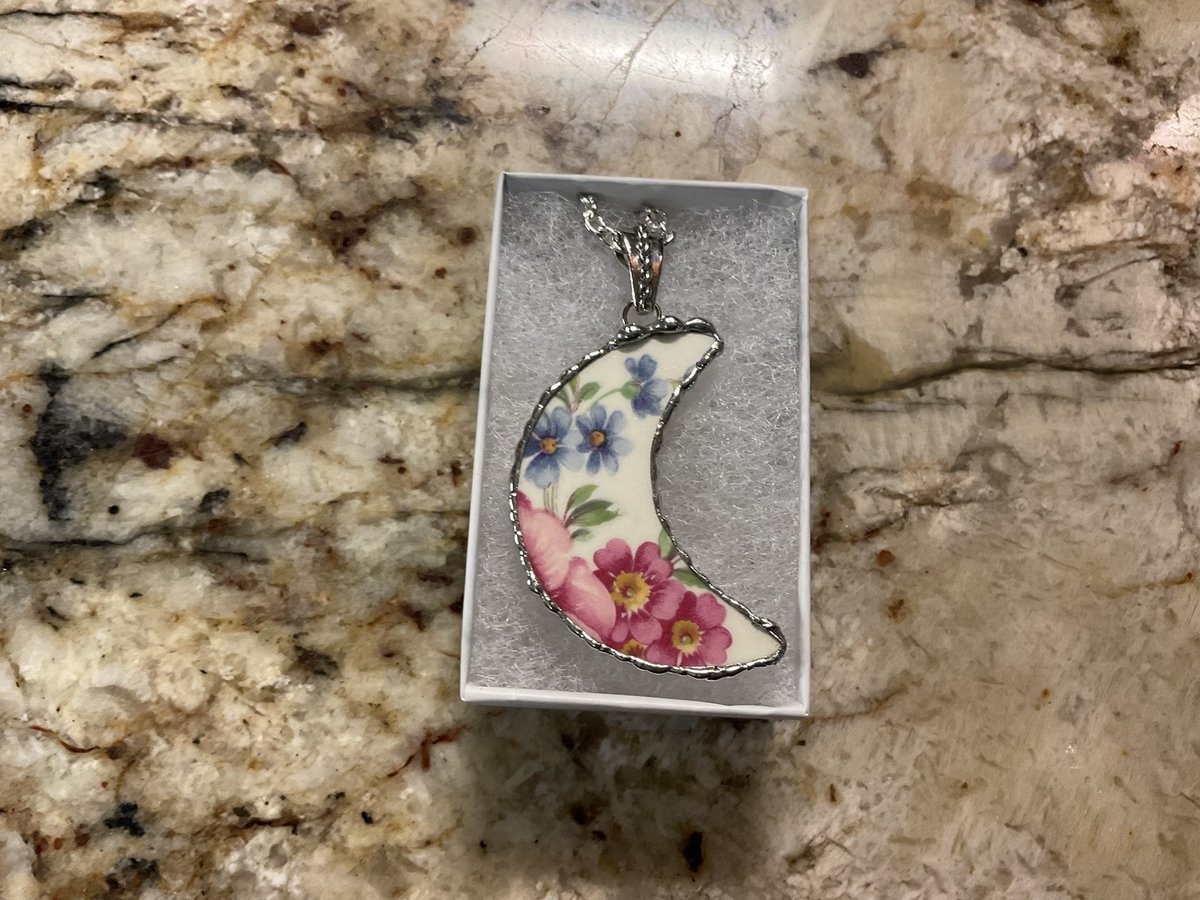#brokenchinajewelry
#loveyoutothemoon
#uniquegifts
This one just sold! Our June sale is almost over, please check us out! 
PandGPanoply.Etsy.com