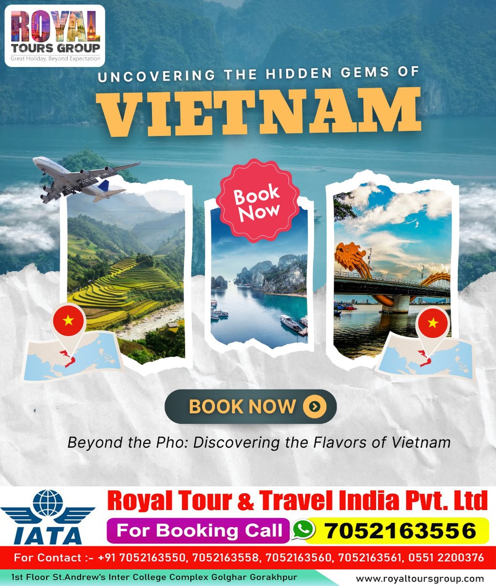 For Booking Call :- 070521 63558
info@royaltoursgroup.com
#royalholidaysgorakhpur #travelagent #travel #tourism
#tourists #businessowner #business #BusinessGrowth #doctors #flightbooking #vietnam #vietnamtravel #VietnamSupplyChainChallenge