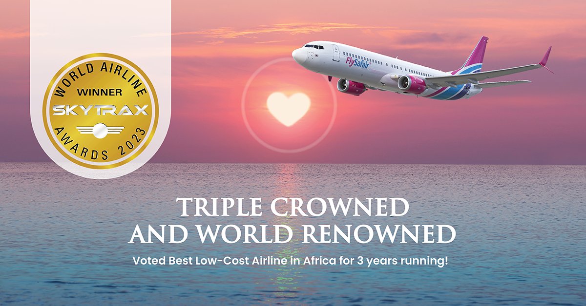 FlySafair on Twitter: "For the 3rd year in a row, we’ve been named Best