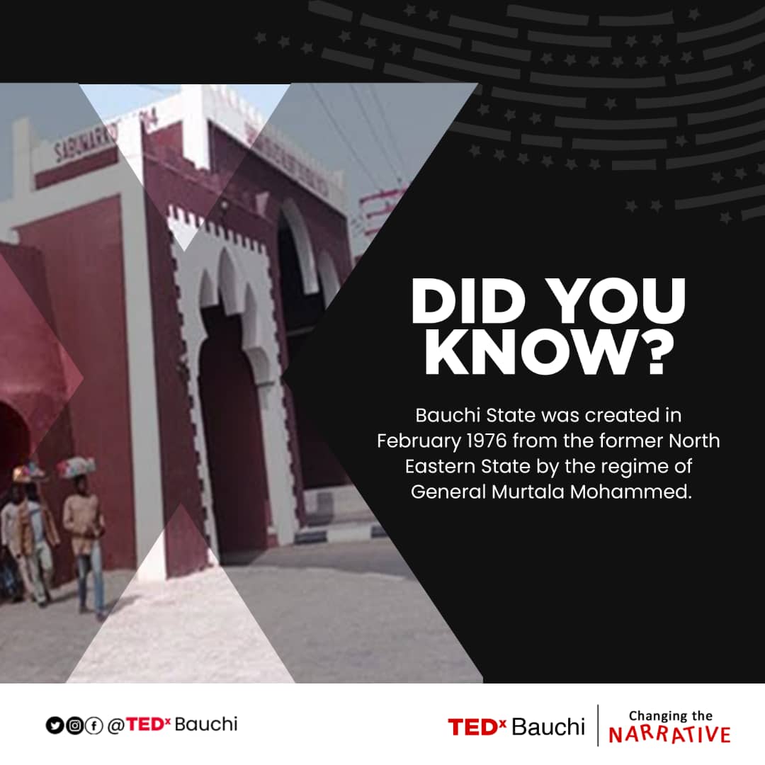 Did You know ?
#ChangingTheNarative
#SocialInclusion
#CommunityEngagement
#TEDxBauchi
#SustainableDevelopment
#IntentionalLiving
#YouthDevelopment
#Bauchi
#TEDx

@BalaWunti @NOIweala @iamkayfactor @KTP92 @mmukaddas @IsihakSalisu @TonyOElumelu @AminaJMohammed @aminugamawa