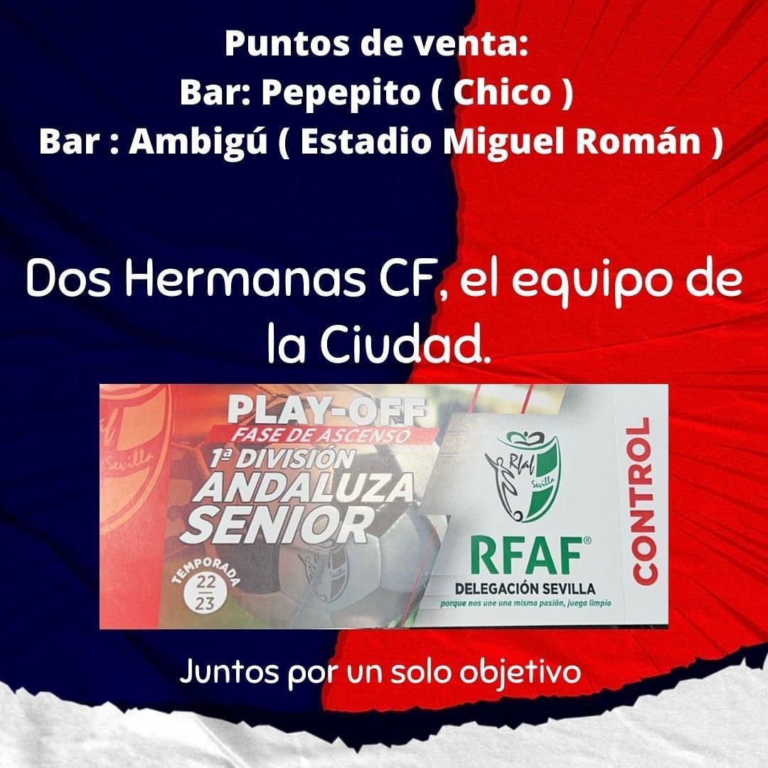 Nuestro <a href="/_Doshermanascf/">Dos Hermanas CF 1971</a>  nos necesita a todos para cumplir el objetivo del ascenso a 1ª Andaluza. 90’ min para volver hacer historia, 90’ min para volver a brindar una alegría a nuestra ciudad.
TODOS JUNTOS DE LA MANO
#Juntosporunsoloobjetivo