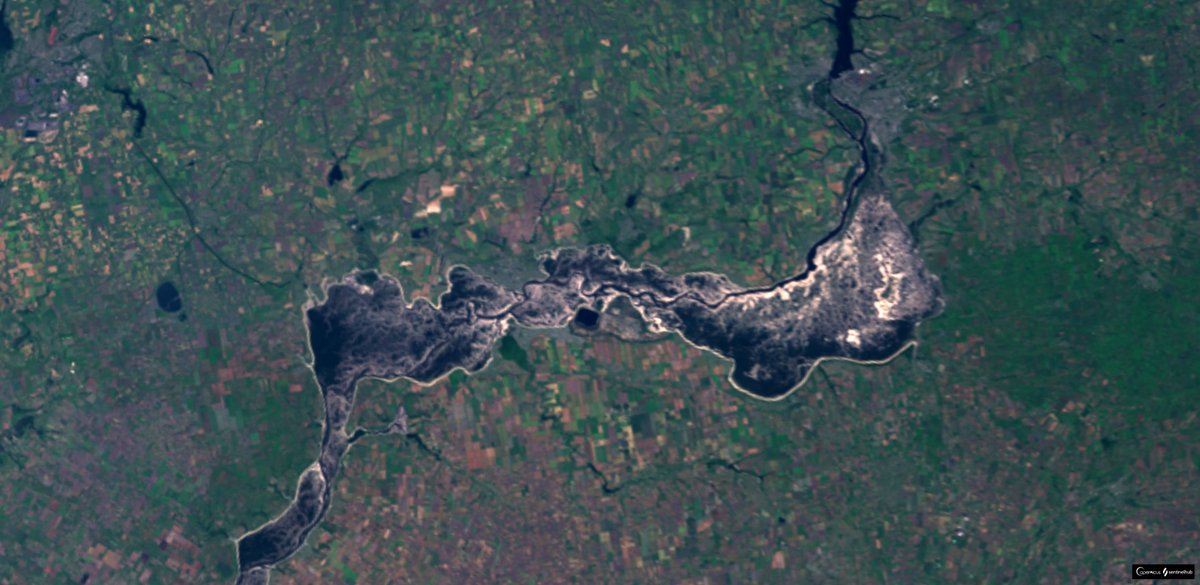 Today's view of #Kakhovka Reservoir in #Ukraine.

Image taken by @CopernicusEU #Sentinel3 satellite.

Data processed in @sentinel_hub