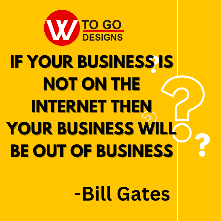 “If your #business is not on the internet, then your business will be out of business”
- Bill Gates
#WTGD #websiteimportance #WebsitedesigningIndia #waytogodesigns #digitalmarketing #marketing #socialmedia #webdesign #googleads #marketingstrategy #digitalmarketingtrends