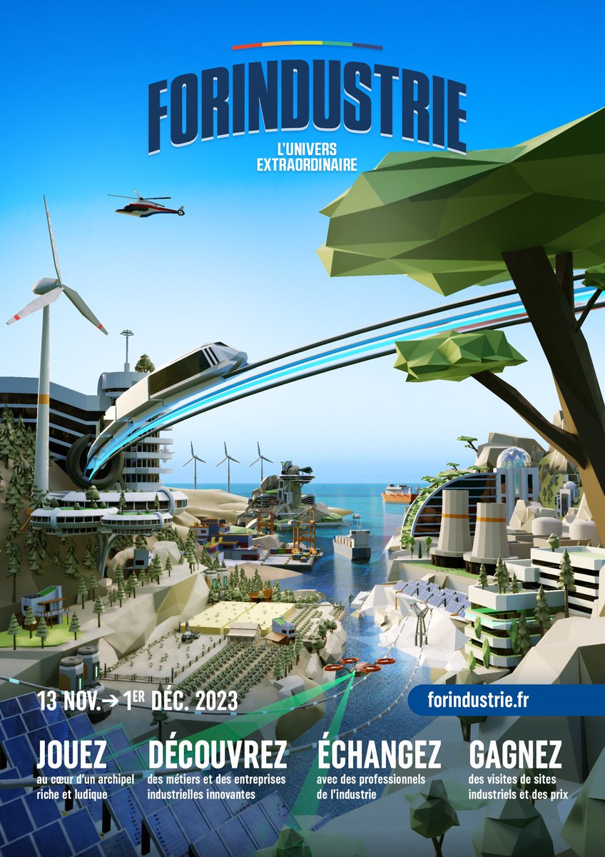 🚀#FORINDUSTRIE 2023 est lancé &amp; il vous réserve un univers extraordinaire dédié à l'industrie.

Rejoignez-nous dès le 13/11 pour explorer les opportunités, rencontrer des experts et inspirer les jeunes talents. Ensemble, soutenons l'industrie et construisons un avenir prometteur