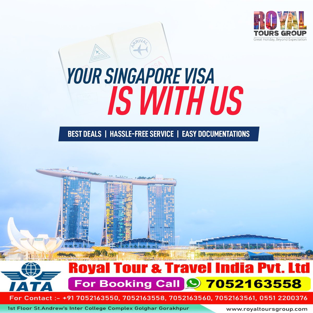 For Booking Call :- 070521 63553
info@royaltoursgroup.com

#travelagent #royalholidaysgorakhpur #Gorakhpur #VISA #singapore #singaporefood #singaporetravel #singaporeairlines #visaservices #travel #everyone #airticket #flight #agency #taxi #holiday #holidaypackages #travel