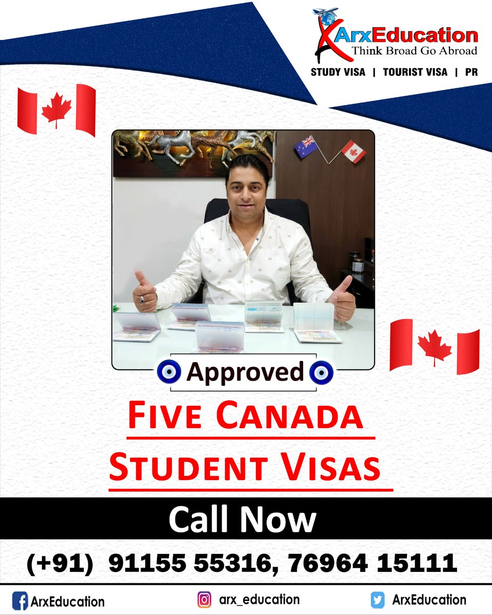 arxeducation's tweet photo. ๐๐งฟApproved Five Canada Student Visas...๐๐งฟ
#arxeducation #abroadstudyadvisor #arxconsultants #arxchandigarh #Happiness #teamarxeducation #world #teamarxeducation #studyabroadconsultancy #chandigarh #mohali #sasnagar #visaconsultantsinchandigarh #studentvisacanada #canadavisa https://t.co/tkdWcj0WVi