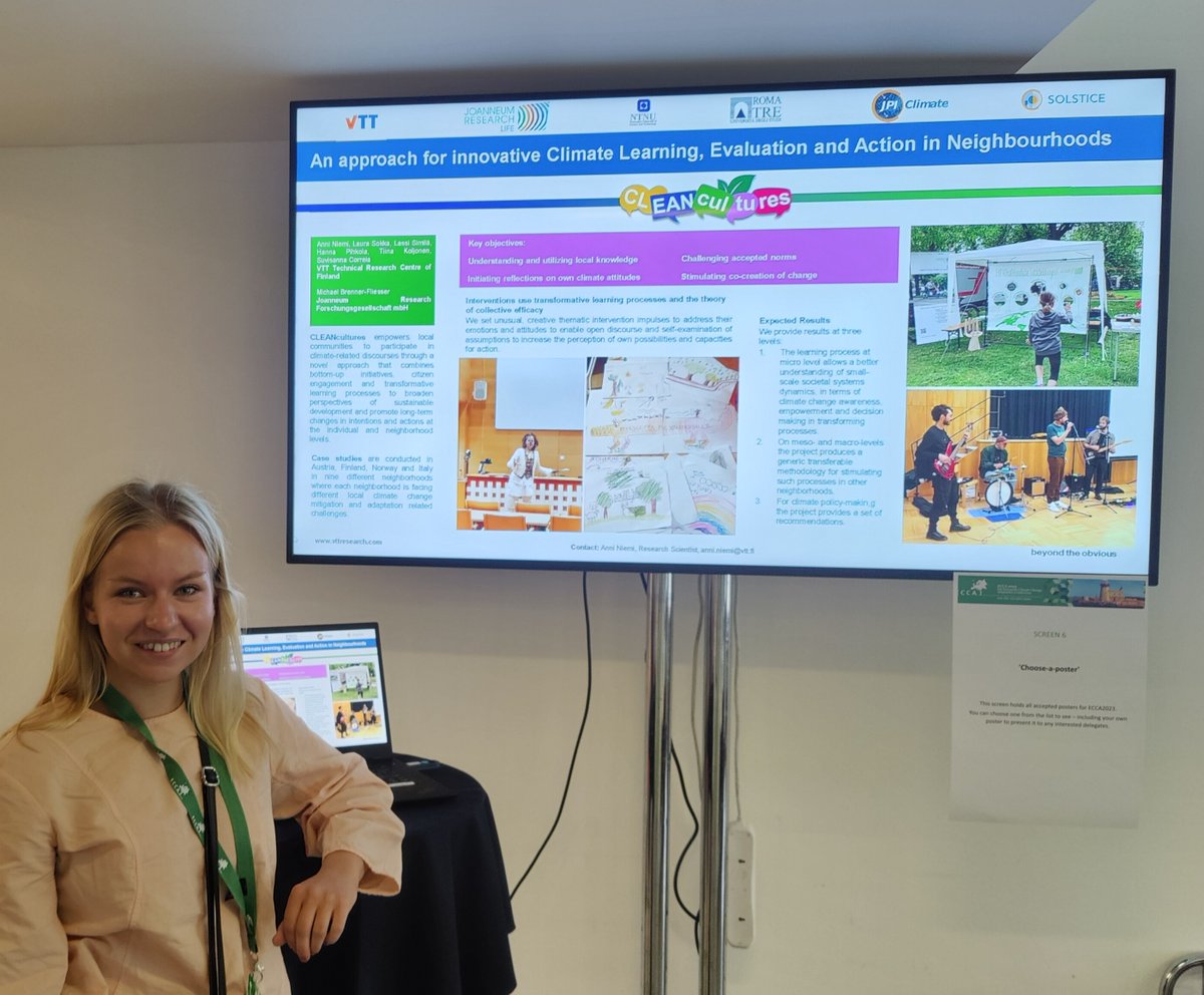 Clean_Cultures's tweet photo. CLEANcultures poster up in @ECCA2023. Come say hello to Anni Niemi in Printworks Foyer, Dublin Castle! Excited to be here! #ECCA2023 #CLEANcultures https://t.co/3rqp93Oo1g