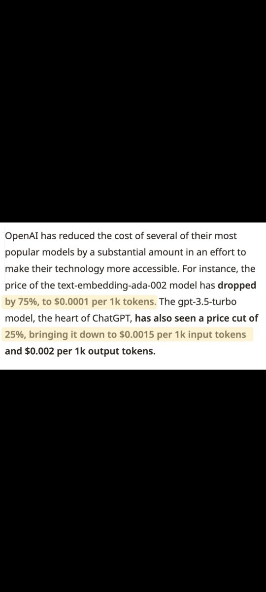 ComputerGeeks91's tweet image. 6. Good news for OpenAI API users!
⬇️ OpenAI has made their API more affordable.
📉 Cost reductions up to 25-75% on their most popular models.
💡 Lowering the barrier to access advanced AI capabilities.
#OpenAIAPI #AffordableAI #CostReductions