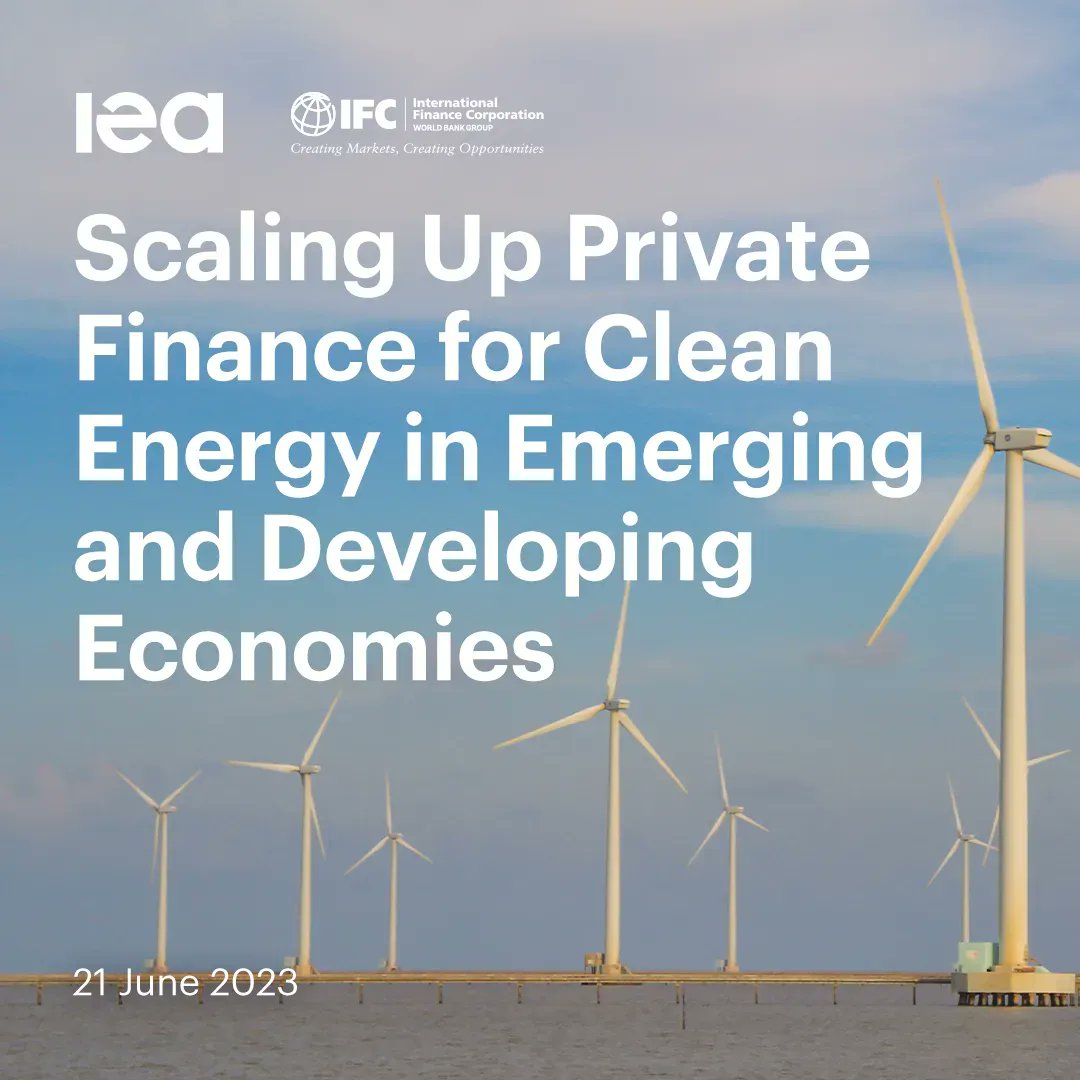 Tomorrow, we’re releasing a major new report with <a href="/IFC_org/">IFC</a> 📢

The analysis explores how to scale up private finance for clean energy in emerging &amp; developing economies
 
And it will serve as a key input to 🇫🇷's Summit for a New Global Financing Pact 👉 iea.li/3JnzdKm