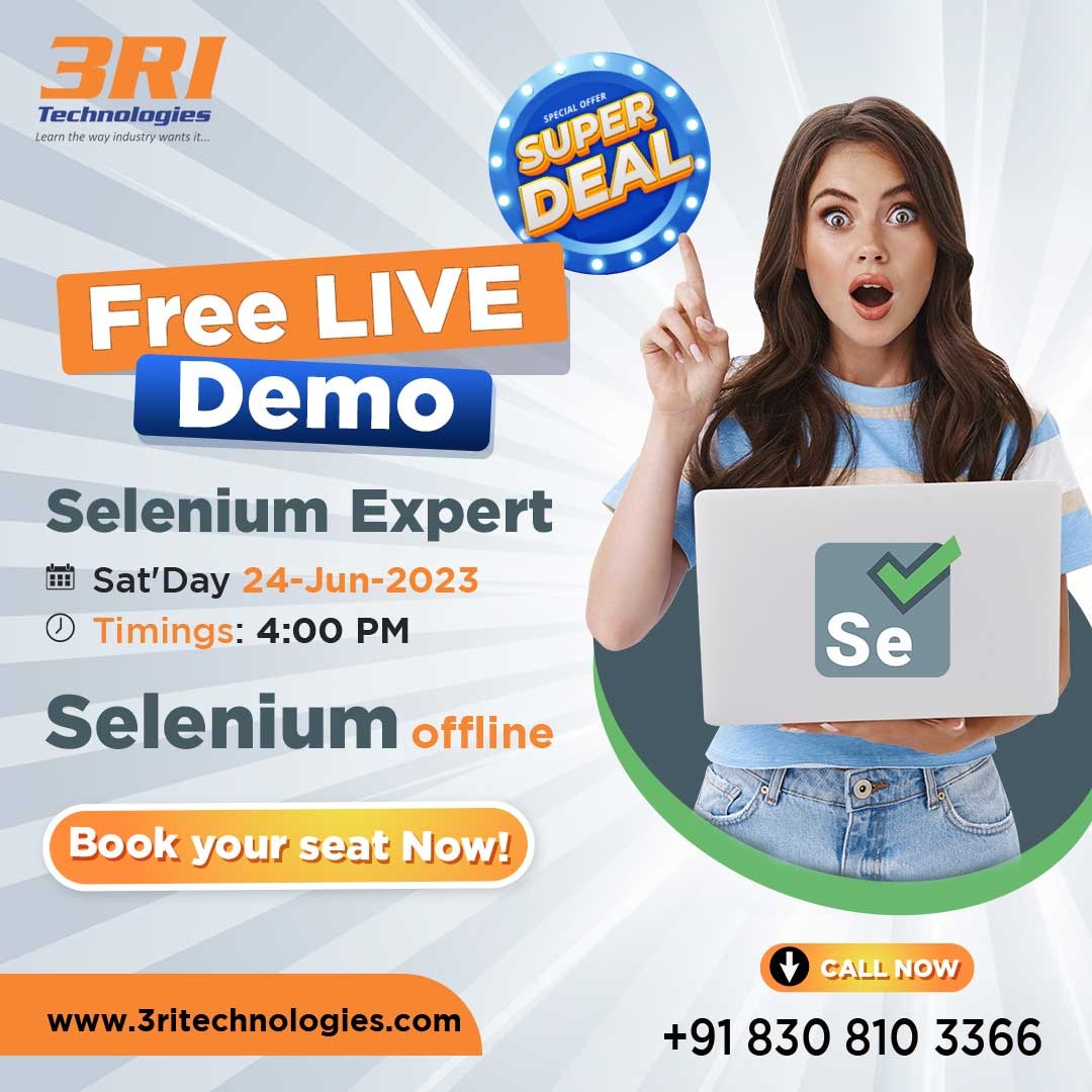 3RITechnologies's tweet image. Dreaming of becoming a successful #SoftwareTestingEngineer? 
Look no further! Mark your calendars for 24 June 2023 at 4 PM and get ready to learn all about #Selenium from industry experts.
Dial +91 830 810 3366 or visit our website: zurl.co/ROtp to register.