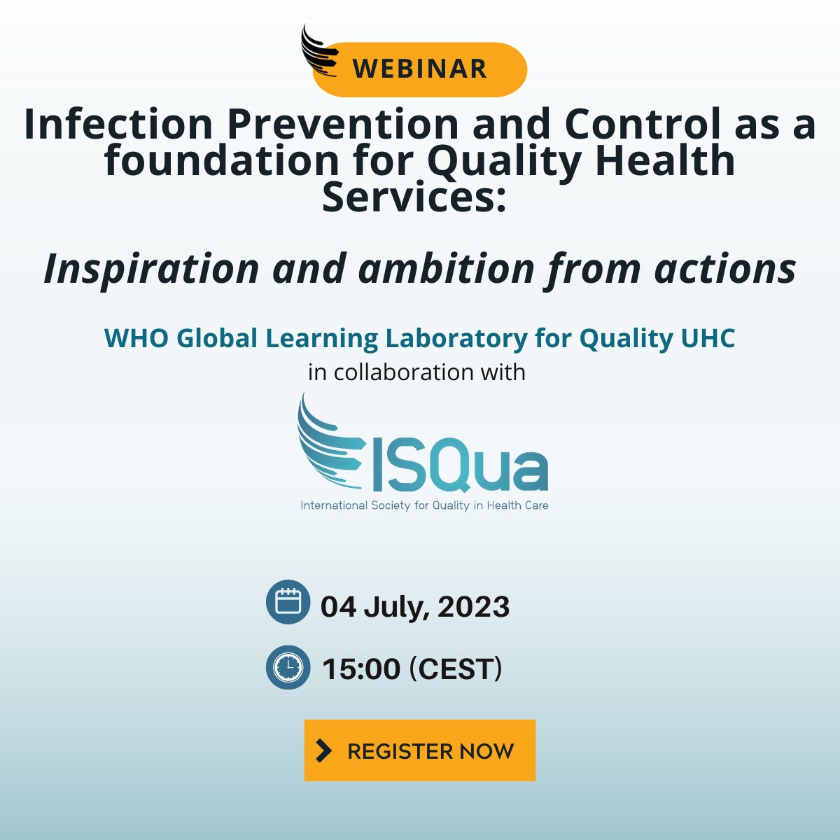 Don't miss our webinar on July 4th at 15:00 (CEST) in collaboration with
<a href="/WHO/">World Health Organization (WHO)</a>
Explore the vital link between IPC and WASH for quality care. Experts will share latest developments and strategies for resource-limited settings.   

Register now at: bit.ly/443mvse