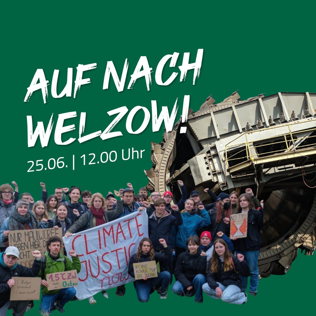 Für einen schnellen #Kohleausstieg Ost! Am 25.06. Alle nach #Welzow! Die Kohle hat keine Zukunft und es wäre grob fahrlässig den anstehenden #Strukturwandel in der #Lausitz einfach zu verschleppen. Wir brauchen eine Perspektive — und zwar eine zukunftsfähige! <a href="/gj_brandenburg/">GRÜNE JUGEND Brandenburg</a>