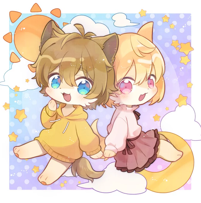 仲良し双子ちゃん  #日月の絵本