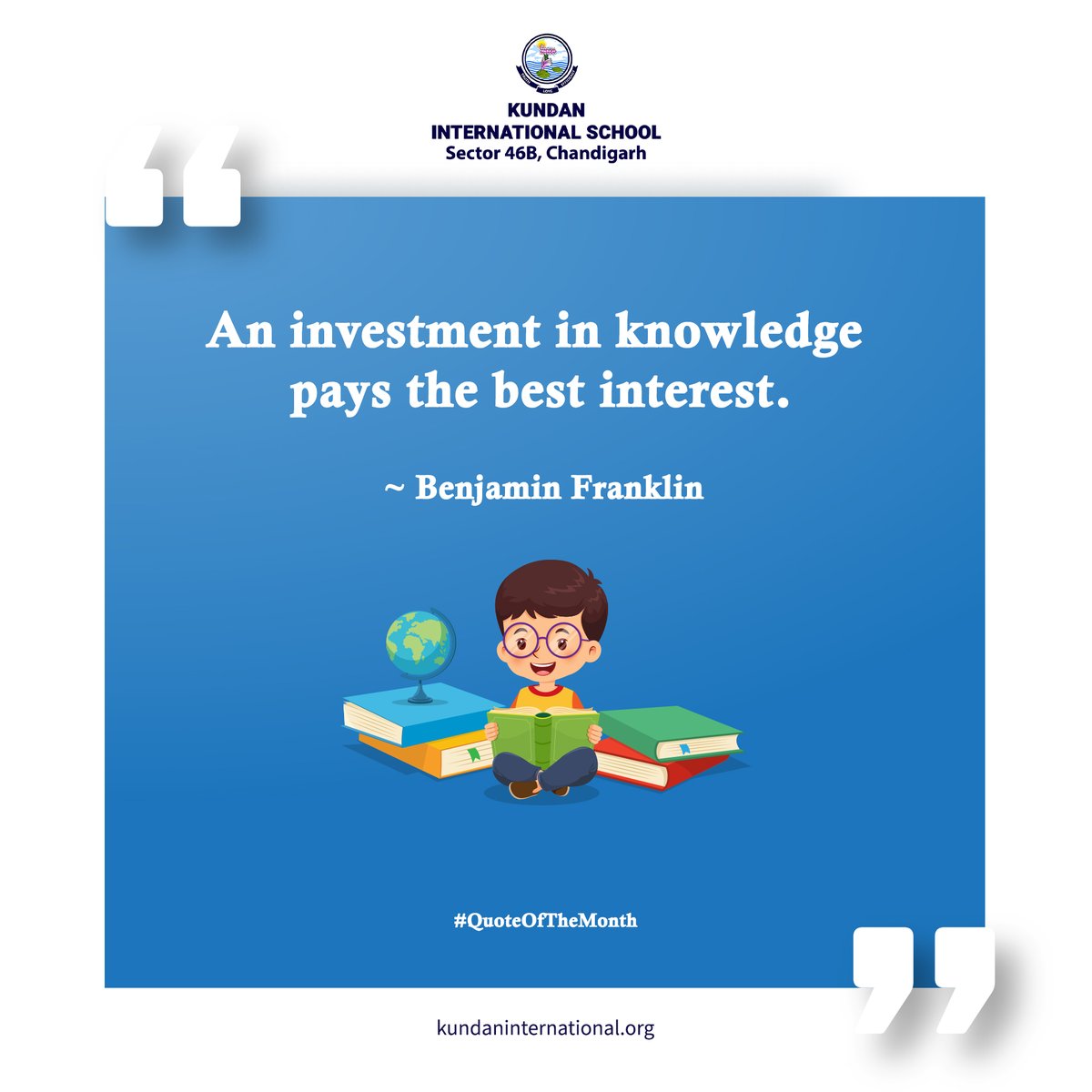 🌿Plant the seeds of knowledge today and watch as they grow into a forest of opportunity tomorrow📚💰

#QuoteOfTheMonth #InvestInKnowledge #KundanInternationalSchool #SchoolInChandigarh #Education #SchoolSpirit #BlendedLearning #Curriculum #EducationIsTheKey #SchoolLife