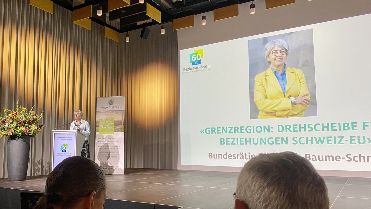 Hoher Besuch beim „Diamond Jubilee“💐🍾💎: Bundesrätin Elisabeth Baume-Schneider <a href="/elisabeth_baume/">Elisabeth Baume-Schneider</a> trat gestern Gastrednerin an der Feier zum 60. Jubiläum der @RegioBasiliens 🇨🇭🇩🇪🇫🇷auf!