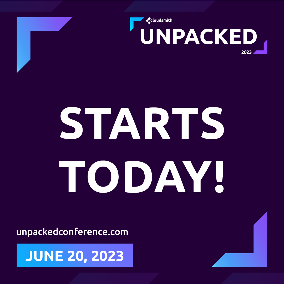 cloudsmith's tweet photo. #Unpacked23 STARTS TODAY at 9 AM PDT / 11 AM EDT / 5 PM GMT!
It's not too late to register ➡ https://t.co/uKWRINeCCD

Join us TODAY for:
️ 🖥 Awesome content for #DevOps + #DevSecOps Leaders
💰 Swag + gift card giveaways!
🤹🏻‍♂️ Virtual expo feat. @chainguard_dev, @CircleCI, @Codeseeio, @LinearB_Inc, @namespacelabs,  @roadiehq, @spaceliftio + @StackLokHQ
🤝 Virtual networking