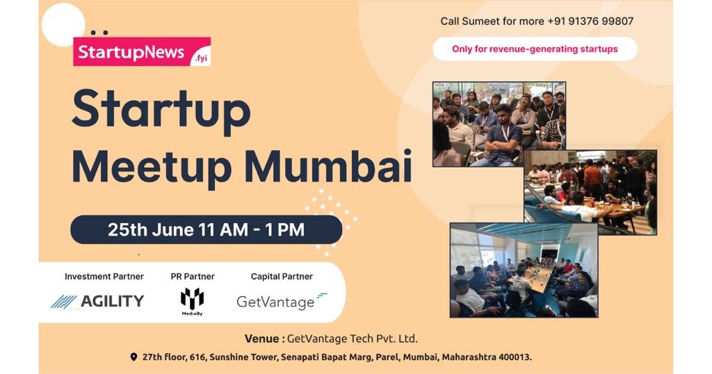 💥327th Startup Meetup @ Mumbai 25th June 11 AM (Limited Seats) - Organised by StartupNews.fyi 🚀

🚀Round-table meetup, where startups come to meet, share and discuss issues and problems & NETWORK
Register Now :startupnews.fyi/event/327th-st…

Only for revenue generating…